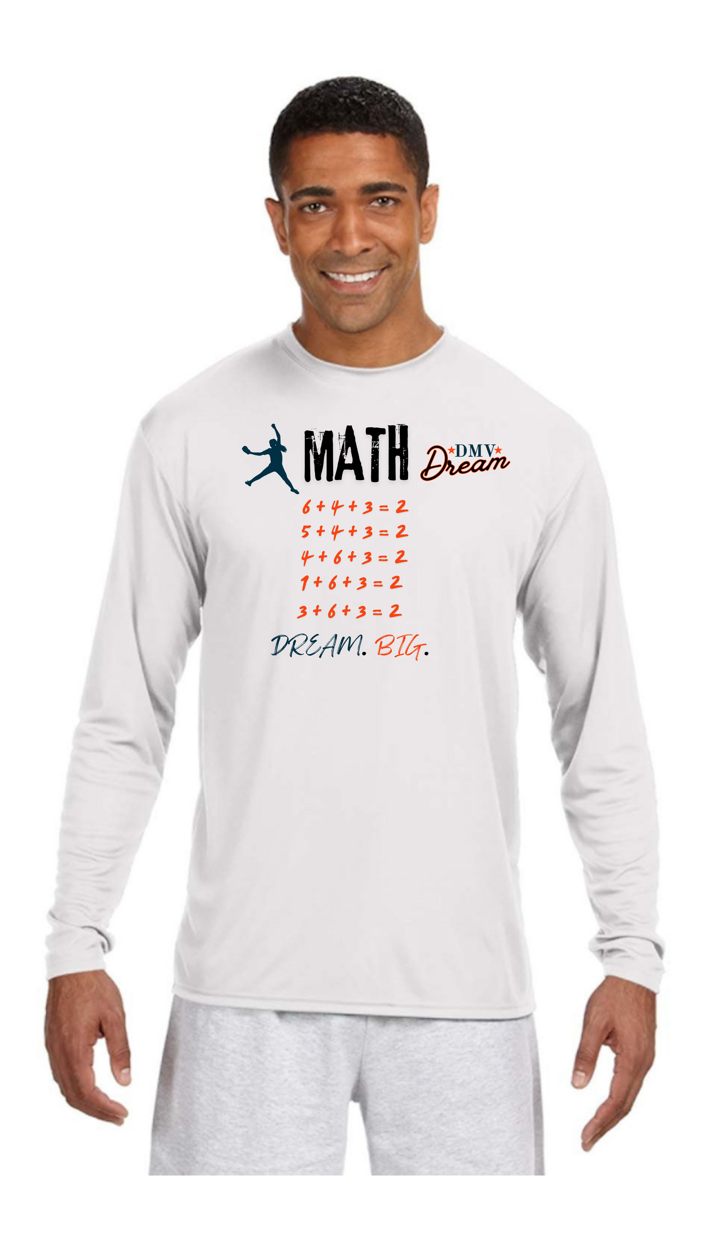 (DRI-FIT) DMV Dream Softball Math T-Shirt-LONG SLEEVE (Unisex)