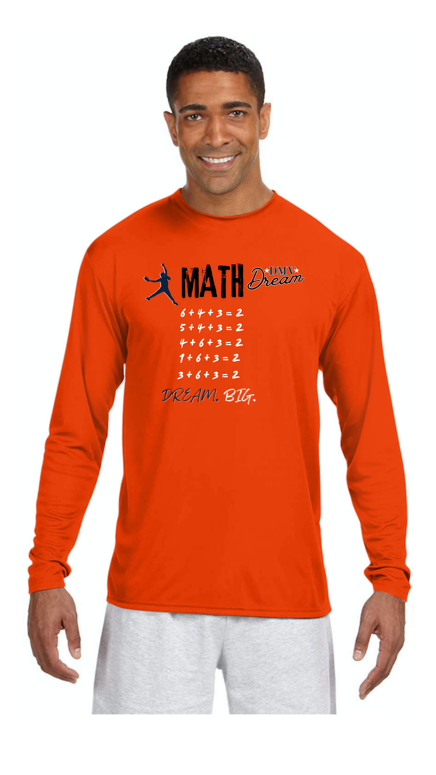 (DRI-FIT) DMV Dream Softball Math T-Shirt-LONG SLEEVE (Unisex)