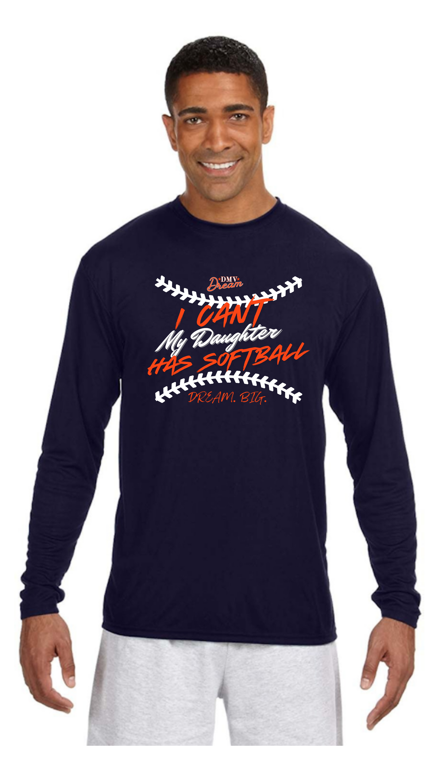 (DRI-FIT) DMV Dream Busy with Softball T-Shirt -LONG SLEEVE (Unisex)