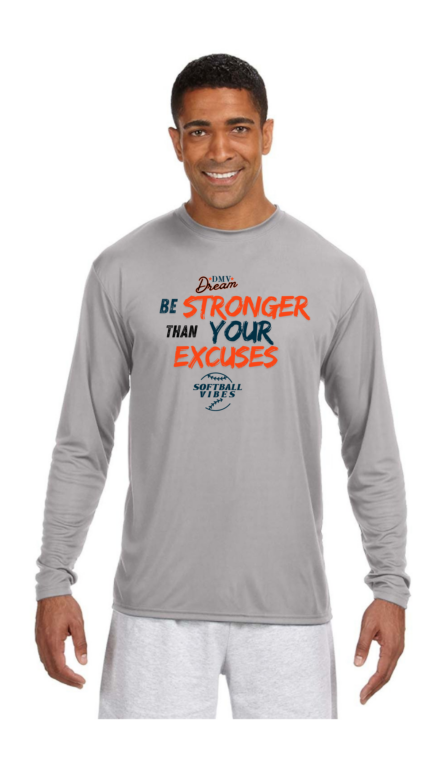 (DRI-FIT) DMV Dream No Excuses T-Shirt-LONG SLEEVE (Unisex)