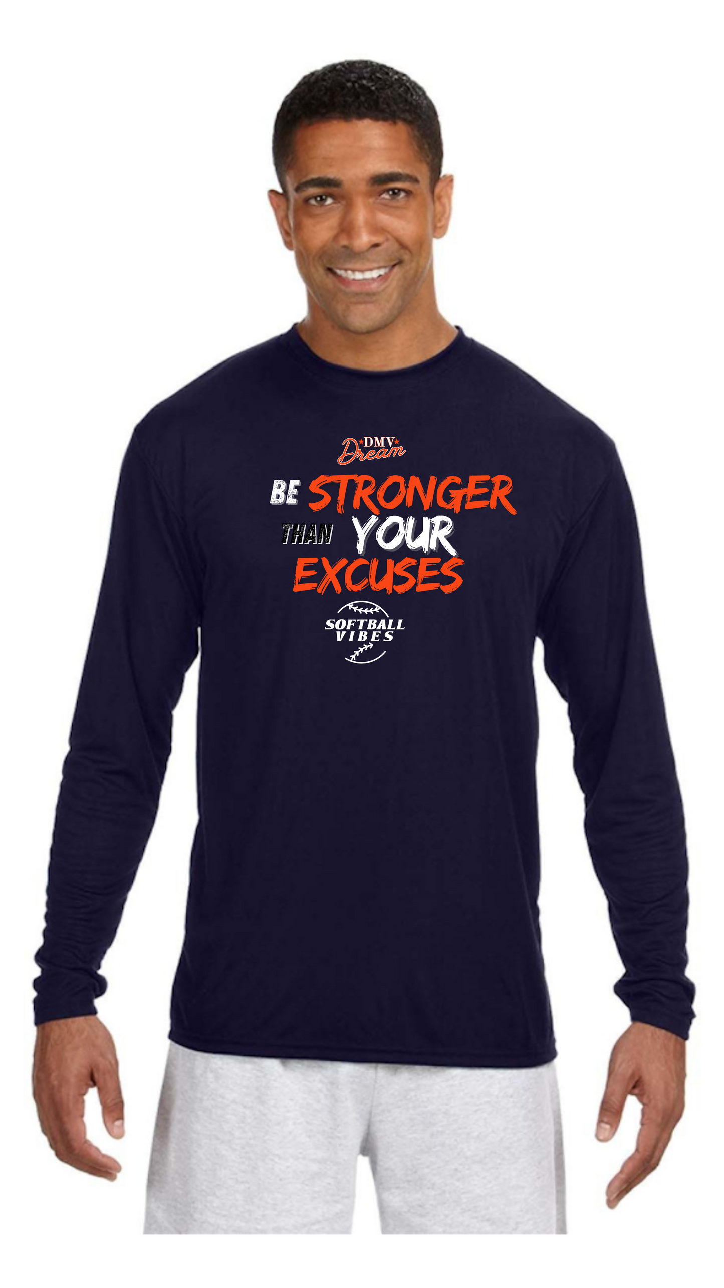(DRI-FIT) DMV Dream No Excuses T-Shirt-LONG SLEEVE (Unisex)