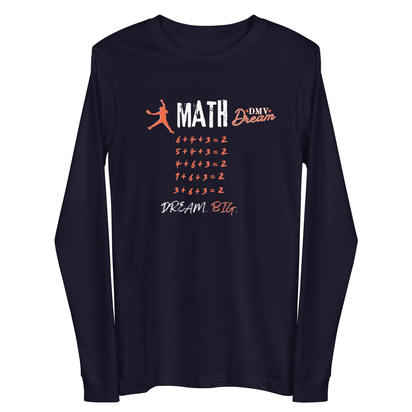 DMV Dream Softball Math Long Sleeve T-Shirt (Unisex) - NAVY