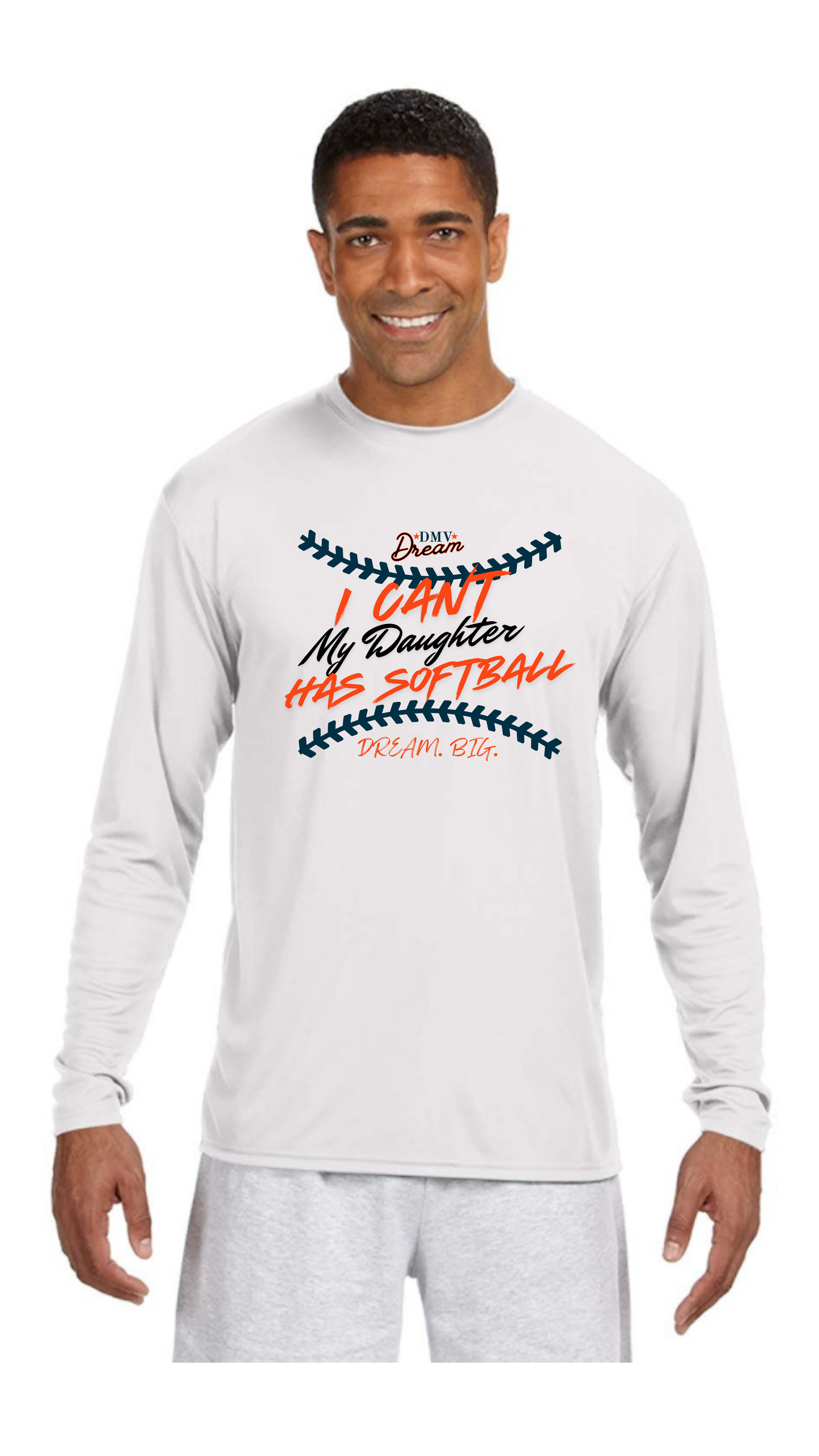(DRI-FIT) DMV Dream Busy with Softball T-Shirt -LONG SLEEVE (Unisex)