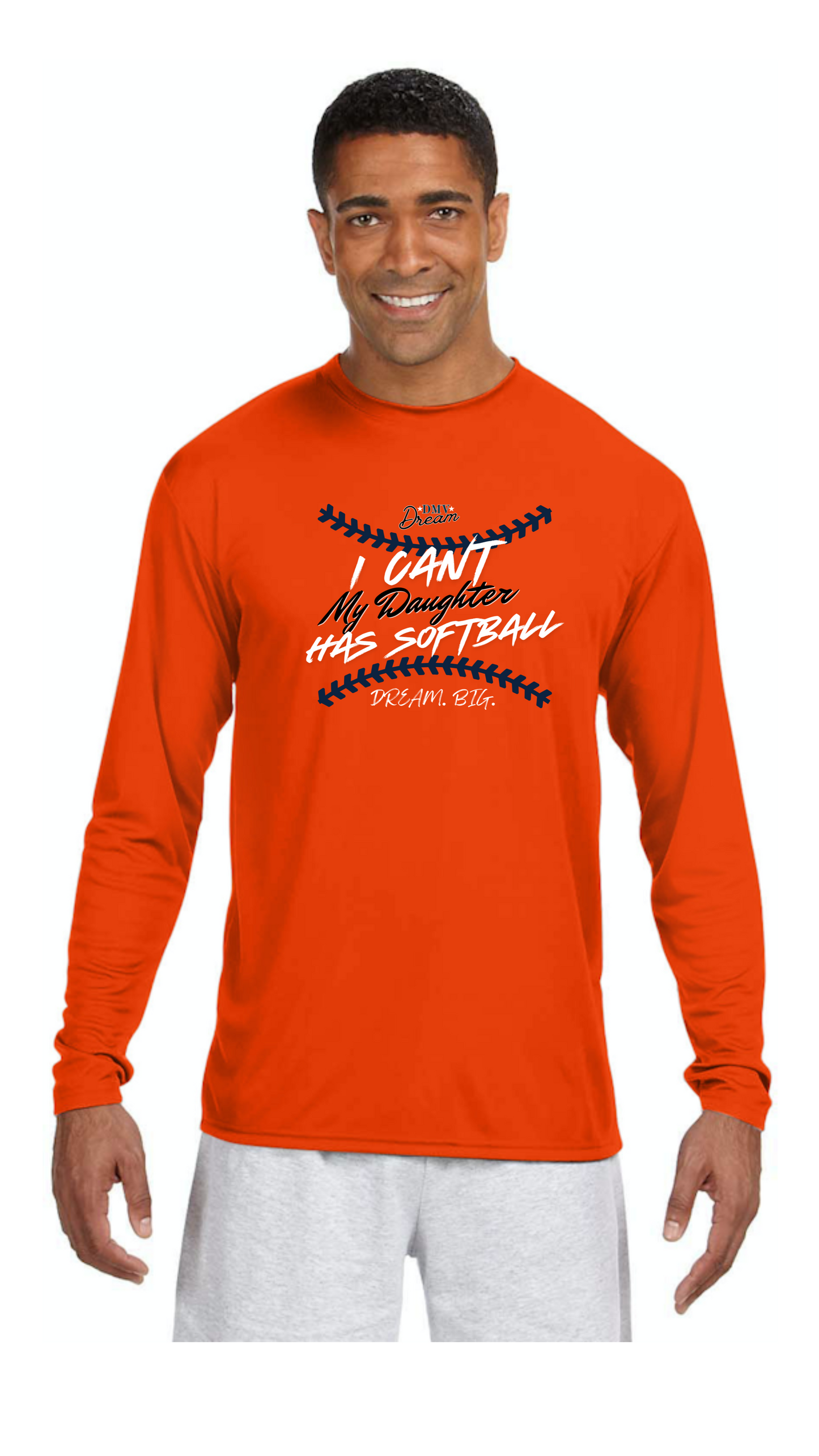 (DRI-FIT) DMV Dream Busy with Softball T-Shirt -LONG SLEEVE (Unisex)