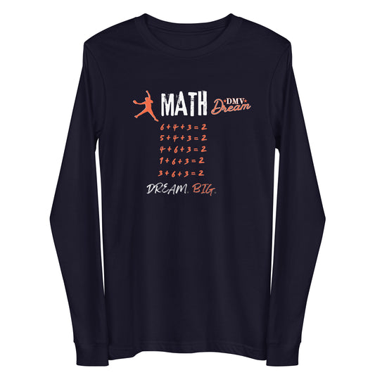 DMV Dream Softball Math Long Sleeve T-Shirt (Unisex) - NAVY
