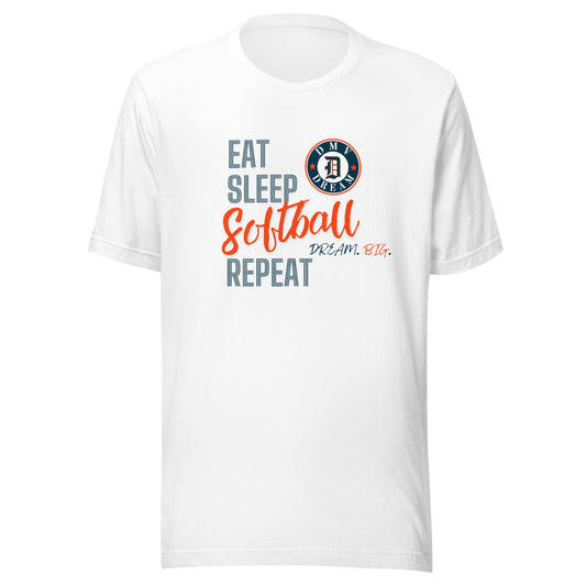 DMV Dream Eat Sleep Softball T-Shirt (Unisex)
